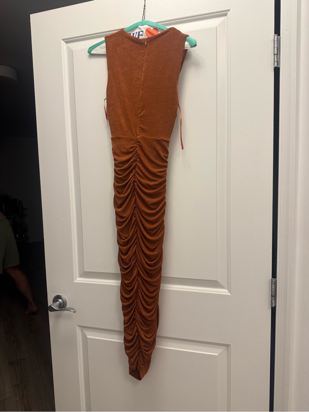 Showpo Rust One-Shoulder Ruched Maxi Dress - Picture 2 of 2